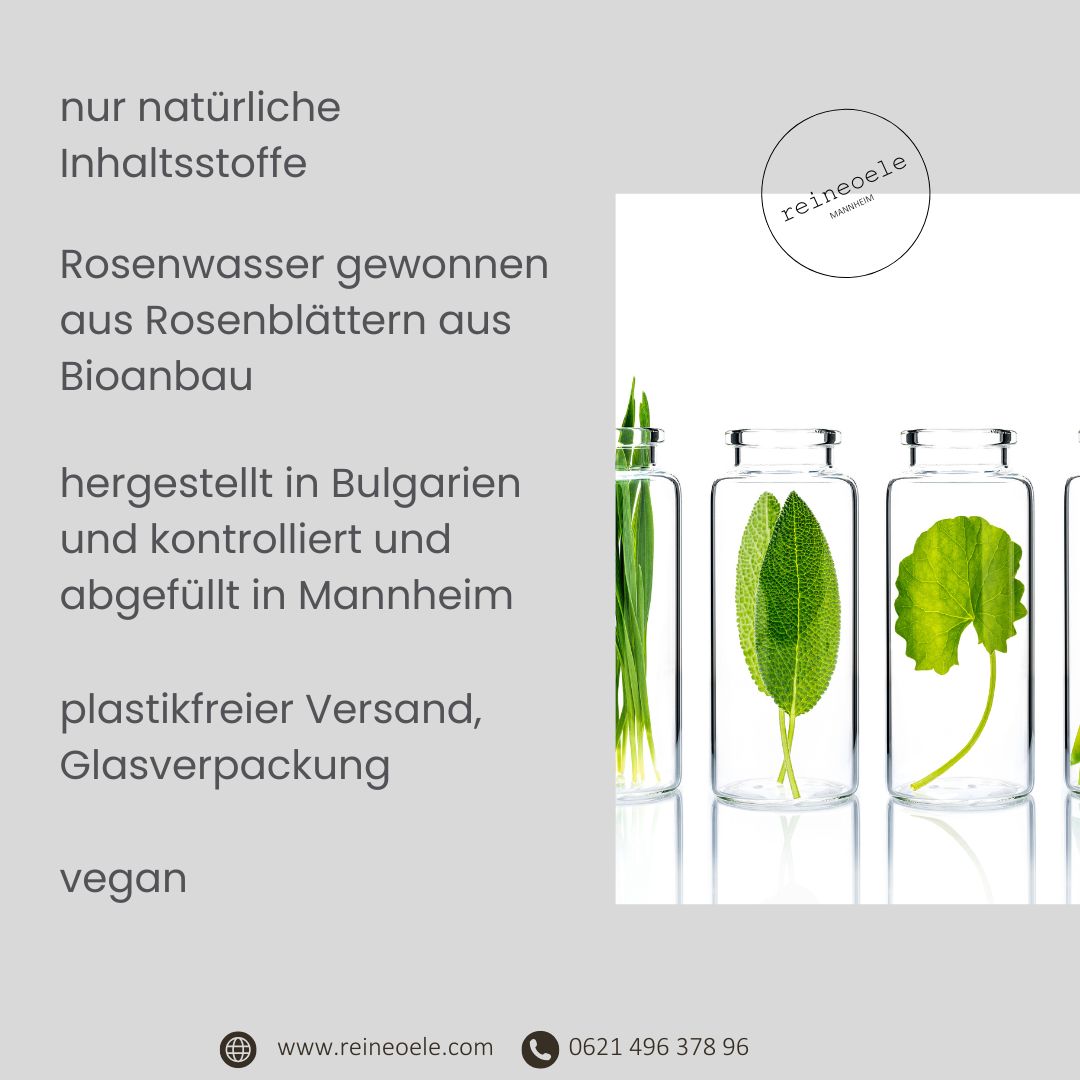 Rosenwasser Pur bio erfrischend tonisierend 100% rein ohne Zusätze vegan