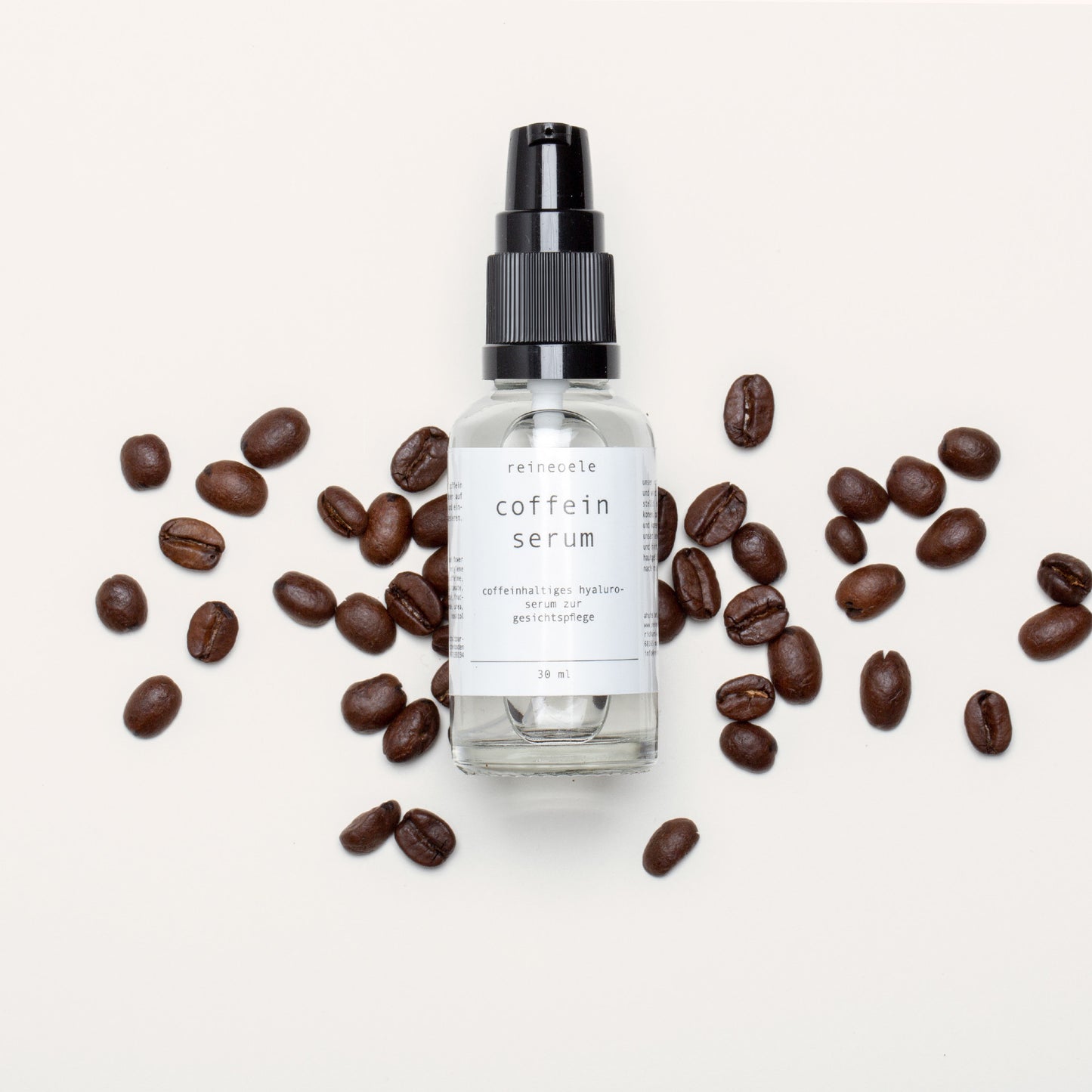 coffein serum - Anti Faltenserum mit Sofort-Effekt NMF, Hyaluronsäure, Coffein und Panthenol - vegan - reineoele