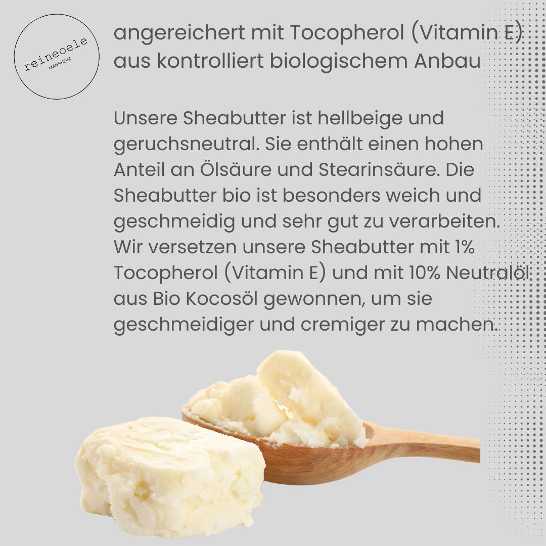 Bio Sheabutter Karité angereichert mit Tocopherol (Vitamin E) kaltgepresst vegan