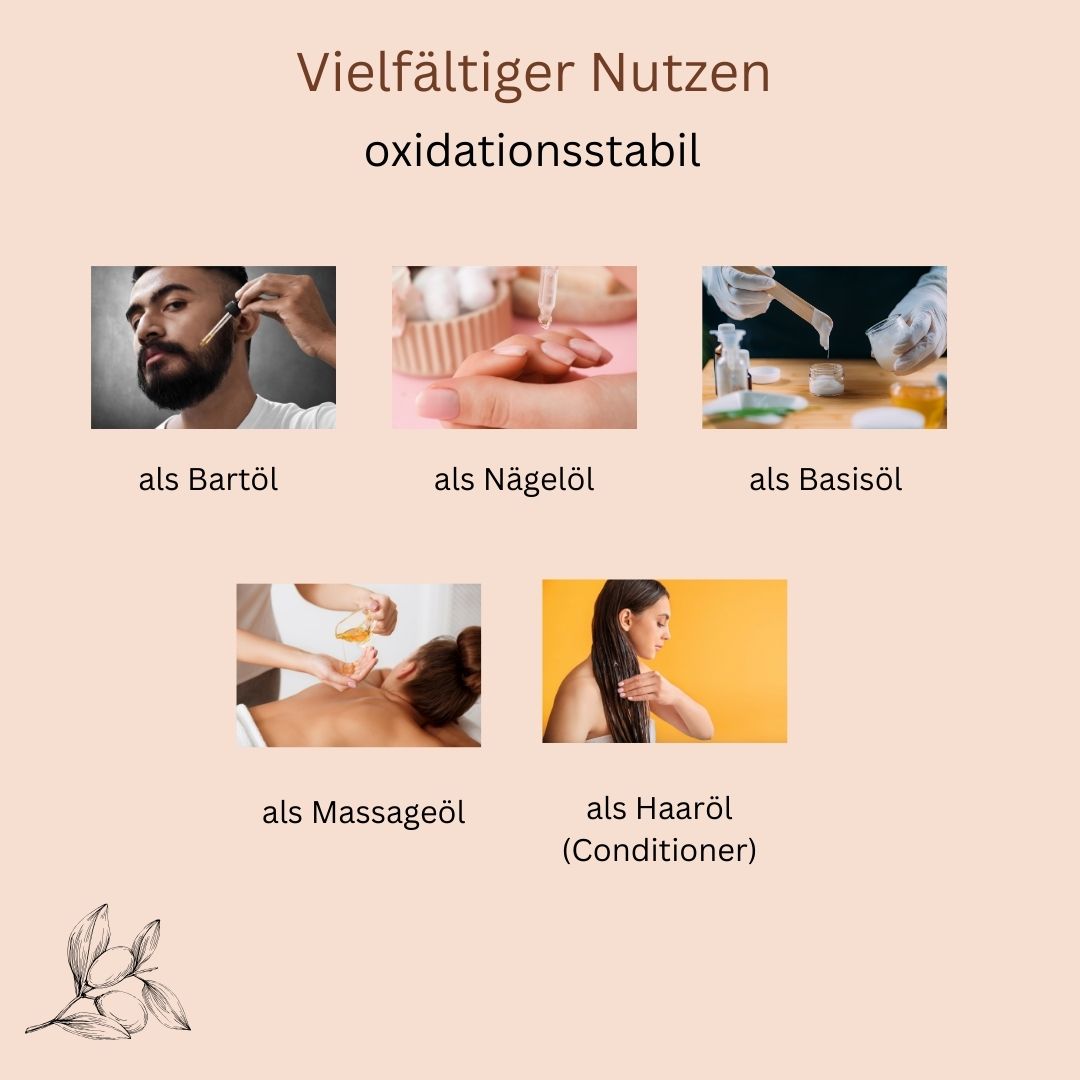 Jojobaöl bio kaltgepresst - 100% rein - goldgelb - vegan - 100 ml Glasflasche