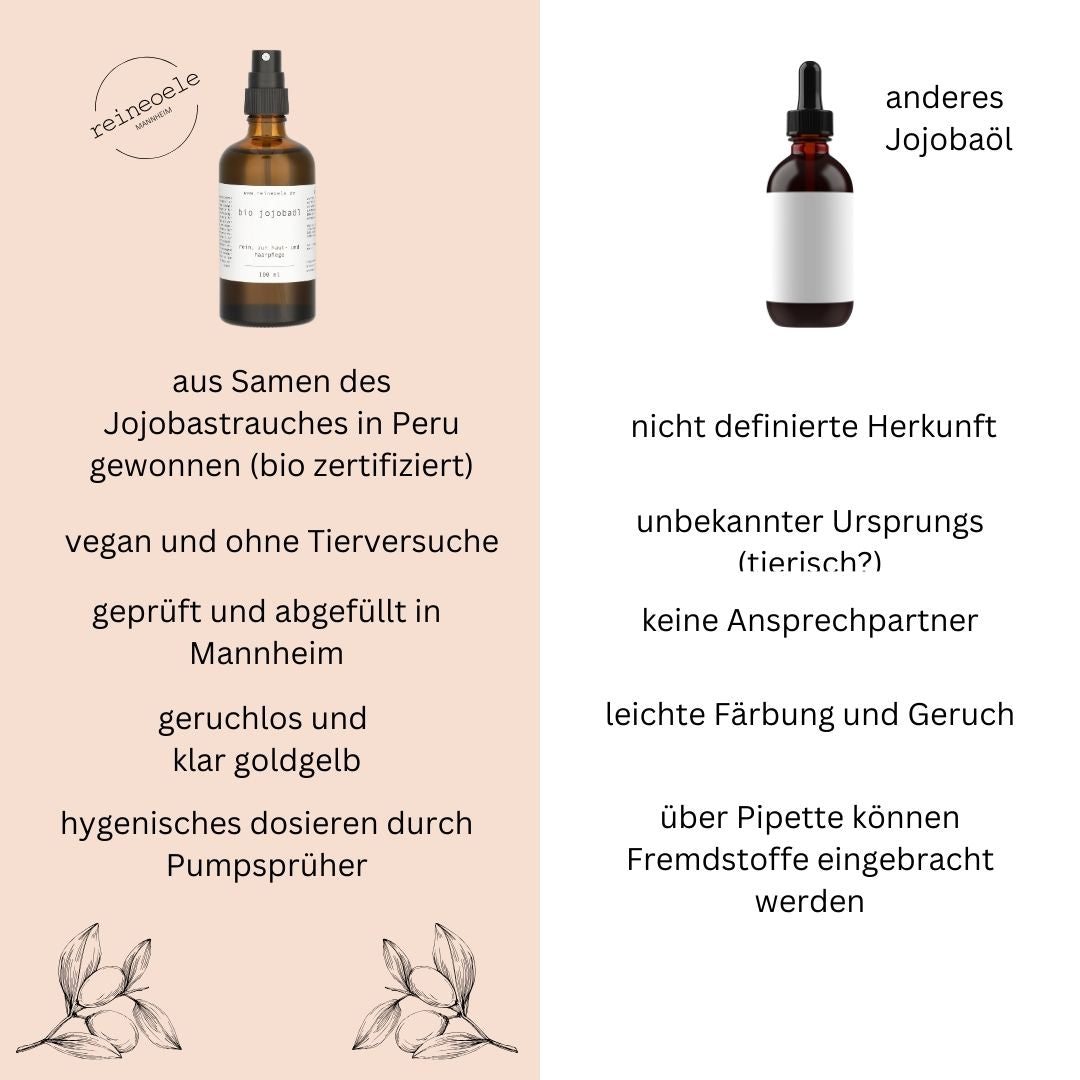 Jojobaöl bio kaltgepresst - 100% rein - goldgelb - vegan - 100 ml Glasflasche