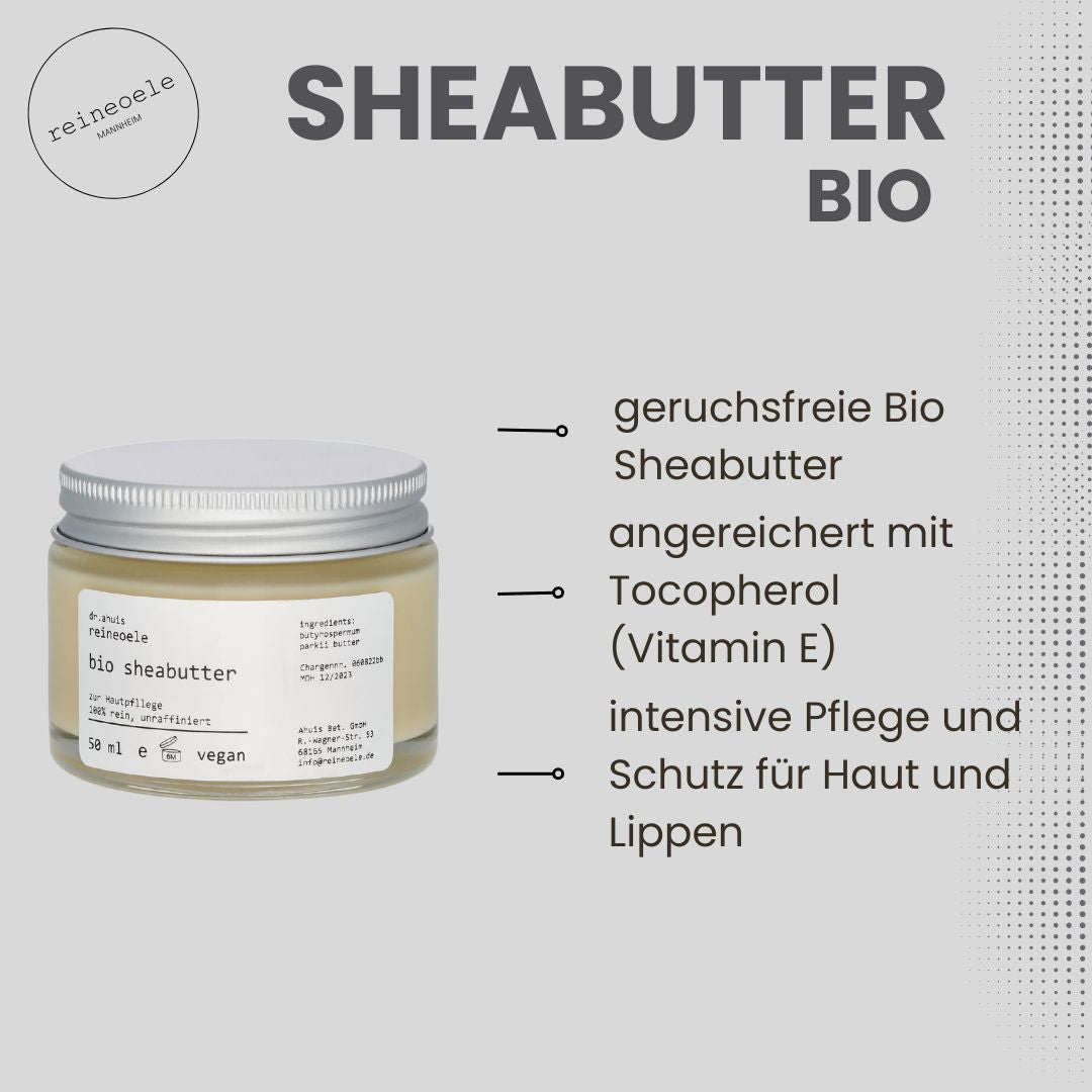 Bio Sheabutter Karité angereichert mit Tocopherol (Vitamin E) kaltgepresst vegan
