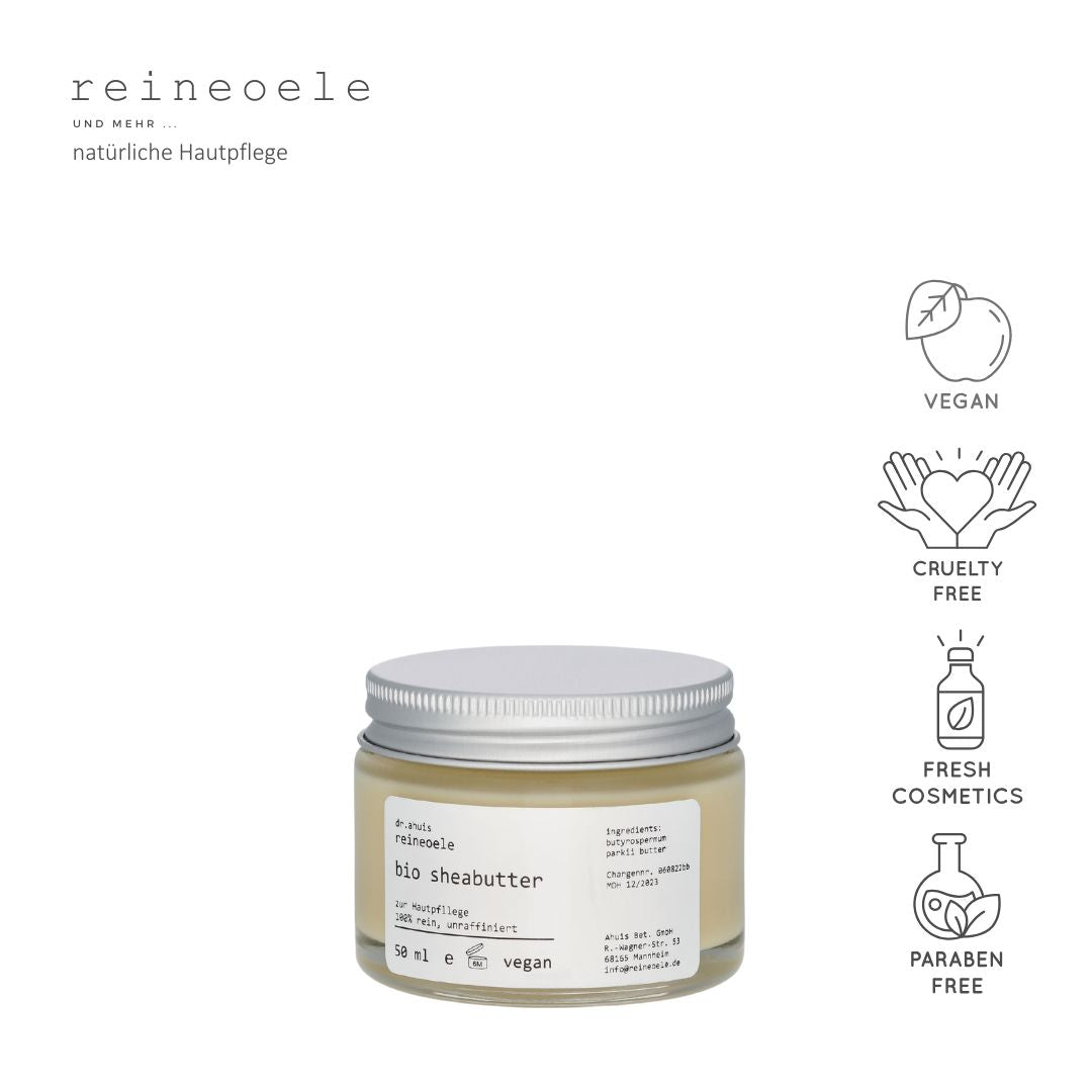 Bio Sheabutter Karité angereichert mit Tocopherol (Vitamin E) kaltgepresst vegan