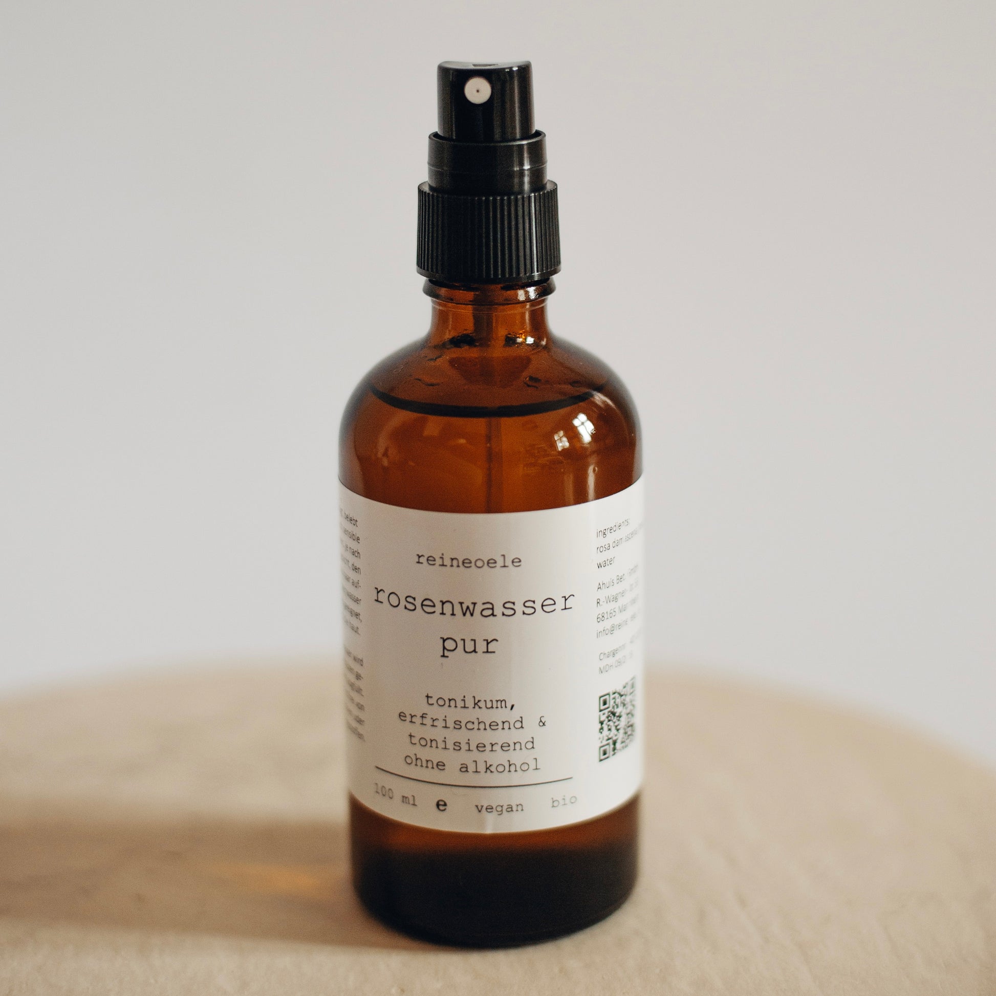 Rosenwasser Pur bio erfrischend tonisierend 100% rein ohne Zusätze vegan - reineoele