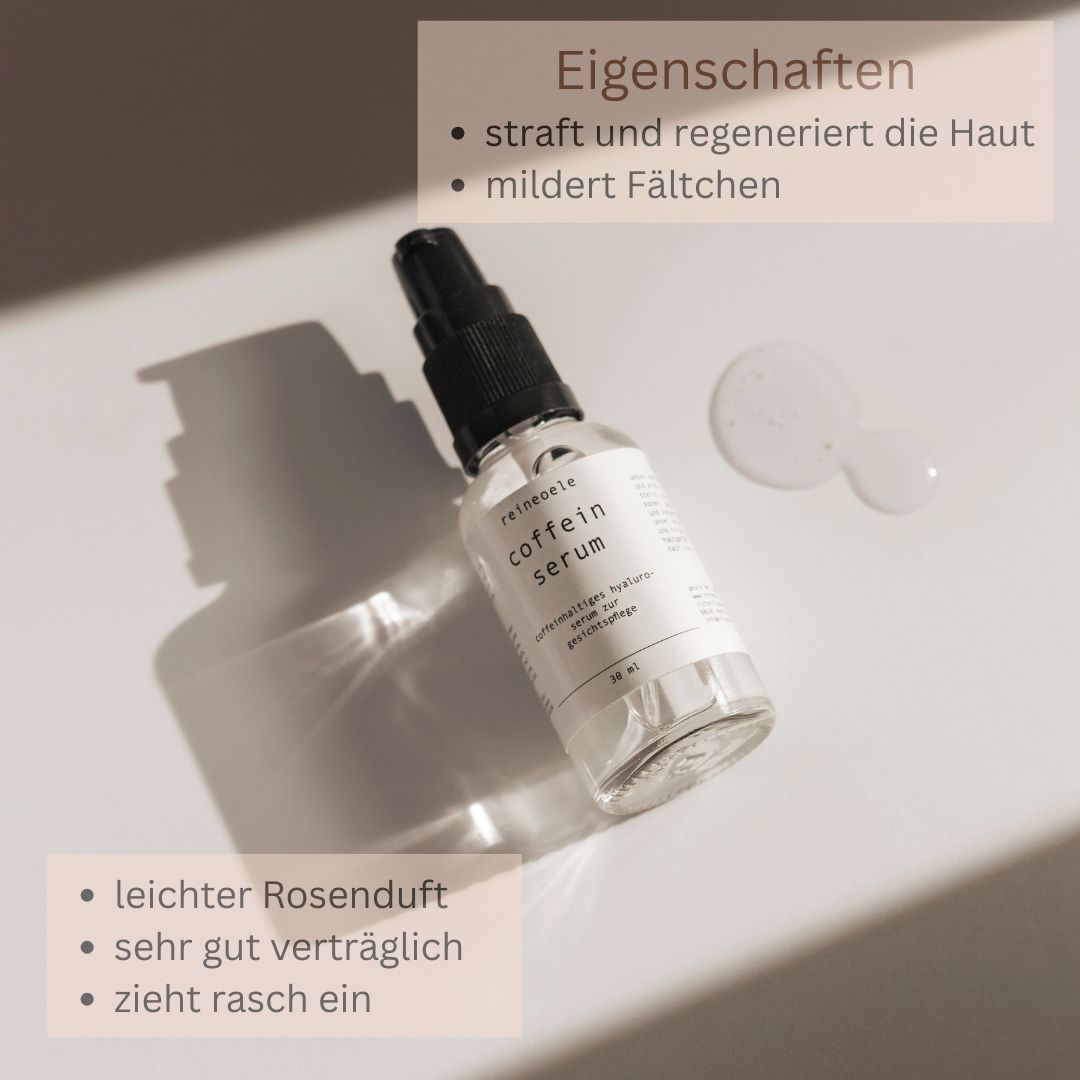 Coffein Serum - Anti Faltenserum mit Sofort-Effekt NMF, Hyaluronsäure, Coffein und Panthenol - vegan