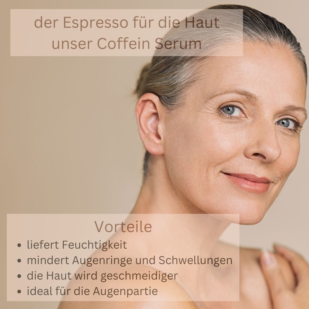 Coffein Serum - Anti Faltenserum mit Sofort-Effekt NMF, Hyaluronsäure, Coffein und Panthenol - vegan