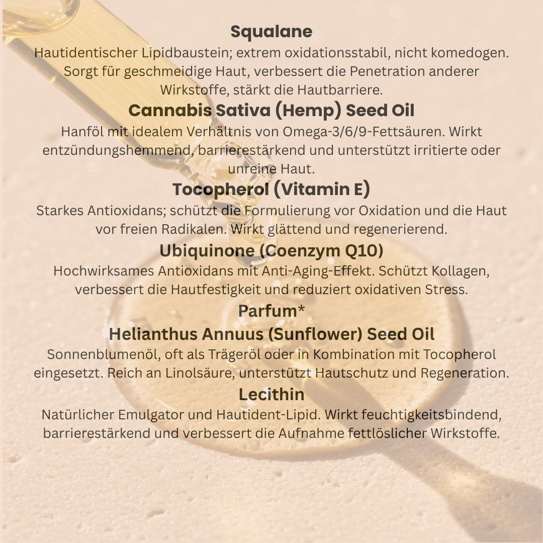 Gesichtsöl + Gesichtspflegeöl Anti Aging mit Q10 & Vitamin E vegan No 60