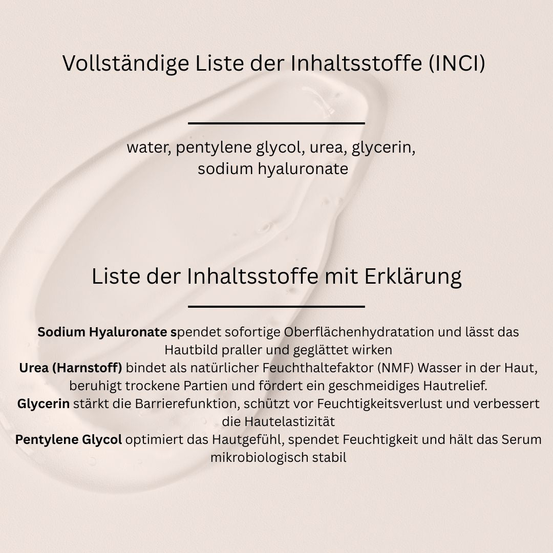 hyaluron + Hyaluronsäureserum mit Urea und Glycerin für die Pflege trockener Haut No11