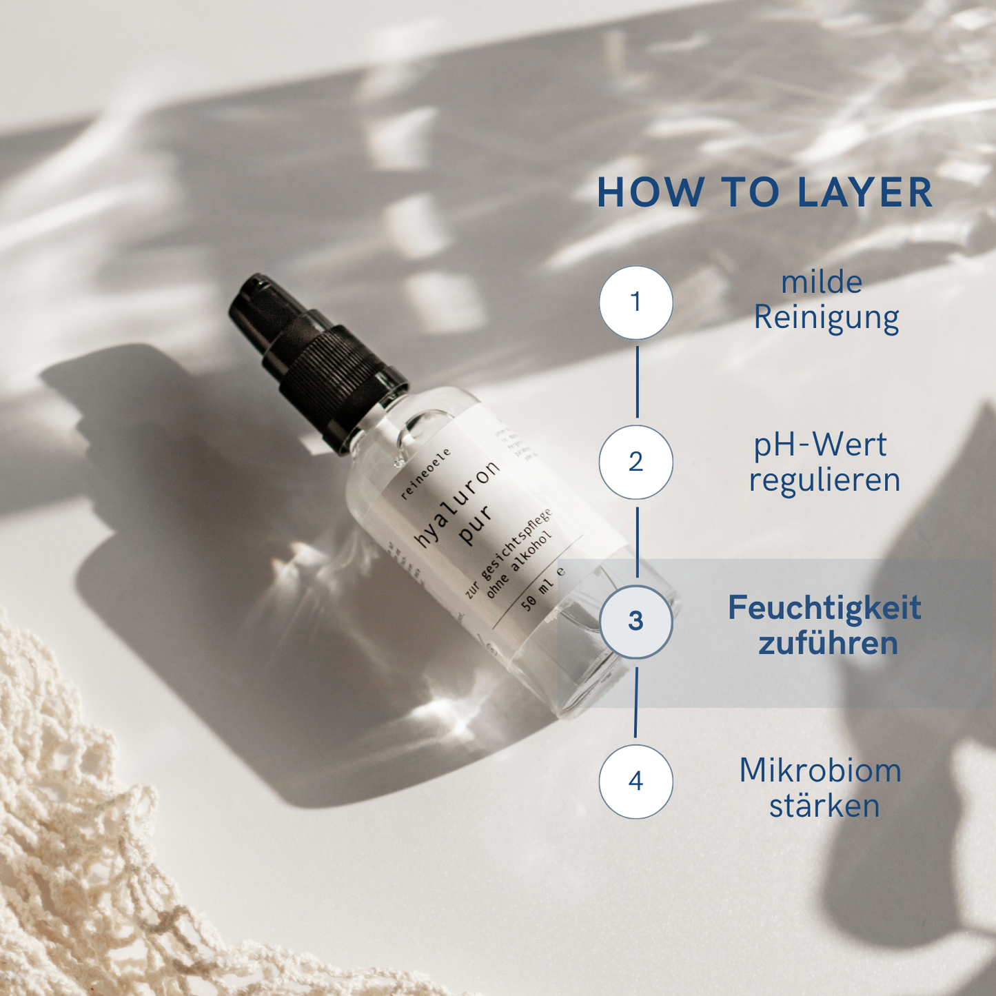 hyaluron pur - Hyaluronserum ohne Alkohol  für empfindliche Haut Mikroneedling & Dermaroller geeignet vegan No20