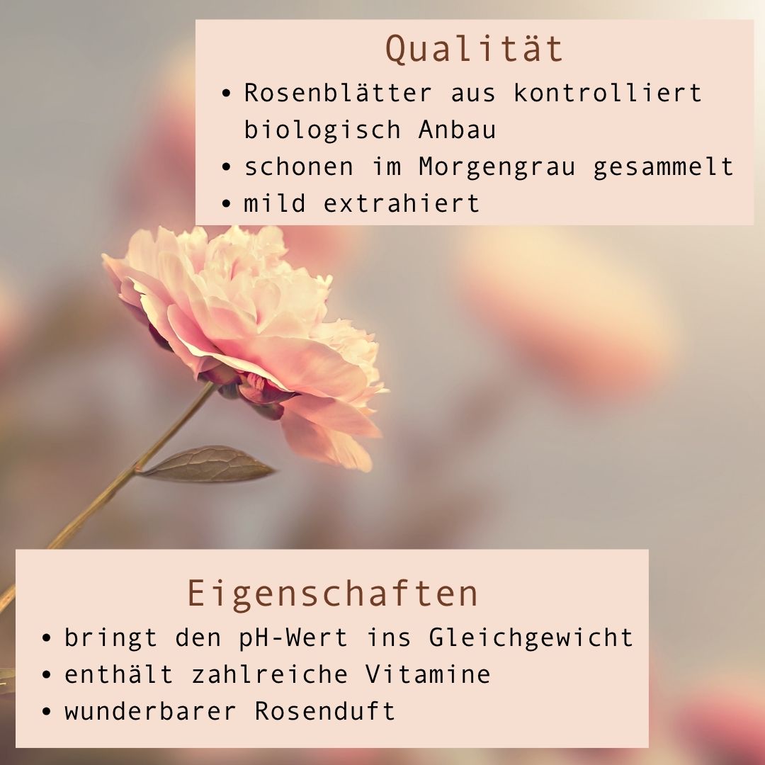 Rosenwasser Pur bio erfrischend tonisierend 100% rein ohne Zusätze vegan