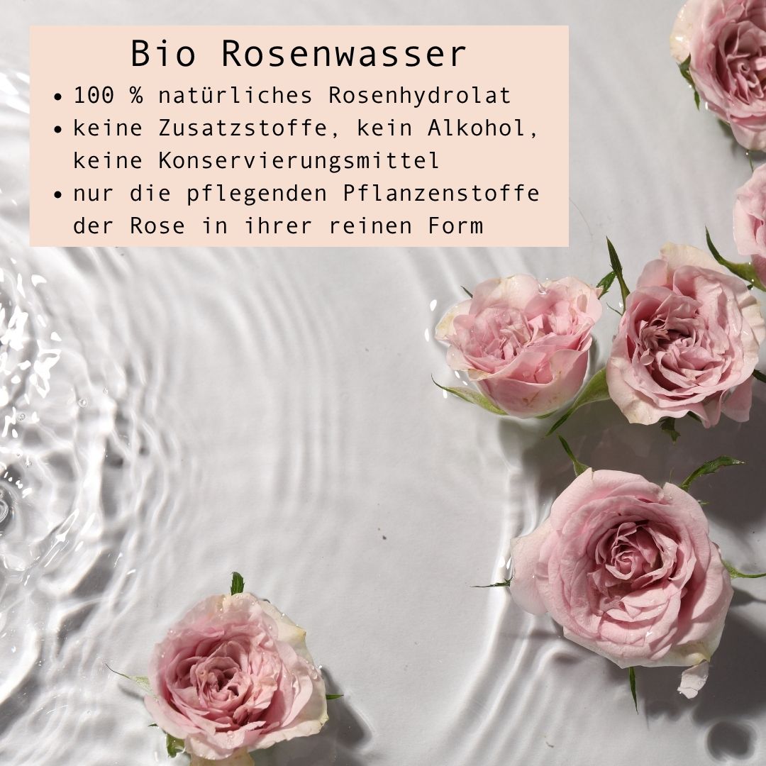 Rosenwasser Pur bio erfrischend tonisierend 100% rein ohne Zusätze vegan