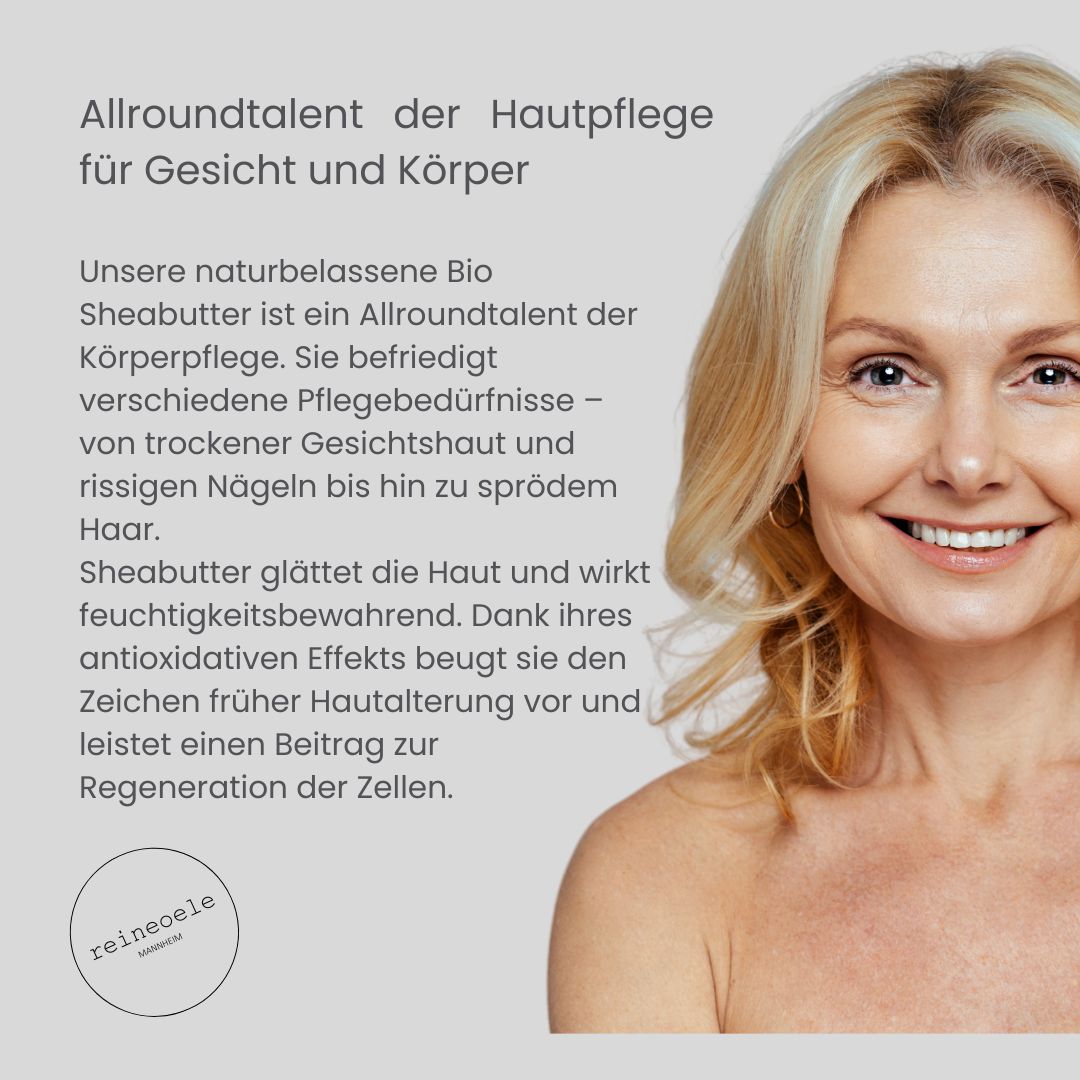 Bio Sheabutter Karité angereichert mit Tocopherol (Vitamin E) kaltgepresst vegan