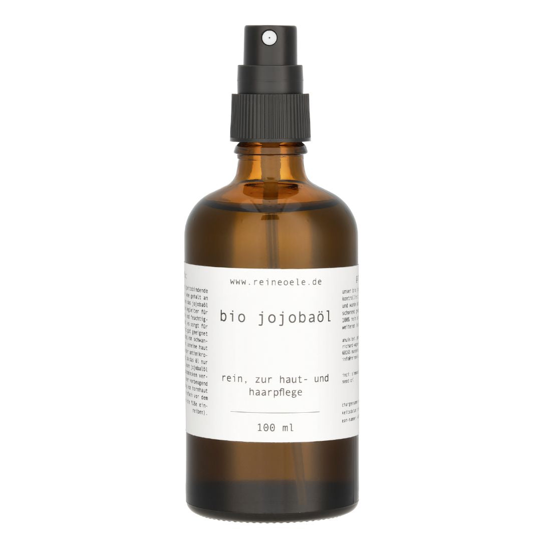 Jojobaöl bio kaltgepresst - 100% rein - goldgelb - vegan - 100 ml Glasflasche