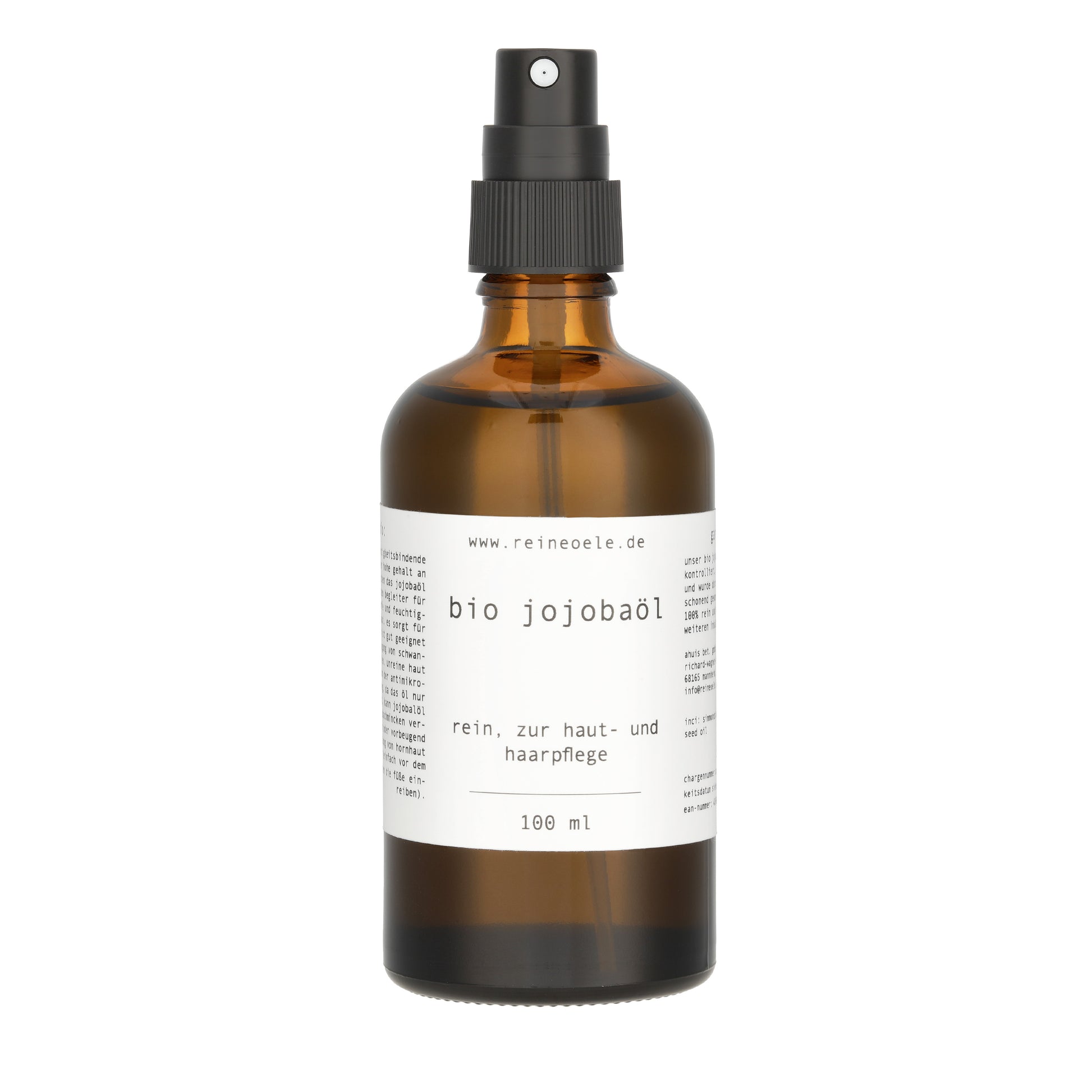 Jojobaöl bio kaltgepresst - 100% rein - goldgelb - vegan - 100 ml Glasflasche - reineoele