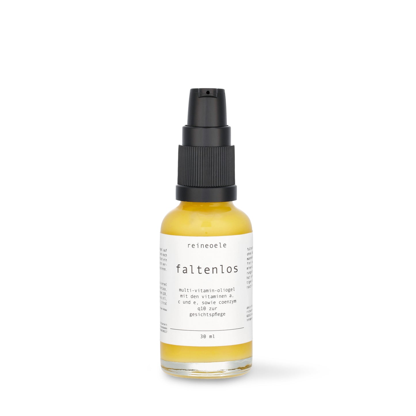 faltenlos - Gesichtspflegeserum - Anti Aging mit Q10 und den Vitaminen A (Retinol), C, E – mit neuer verbesserter Formulierung - reineoele